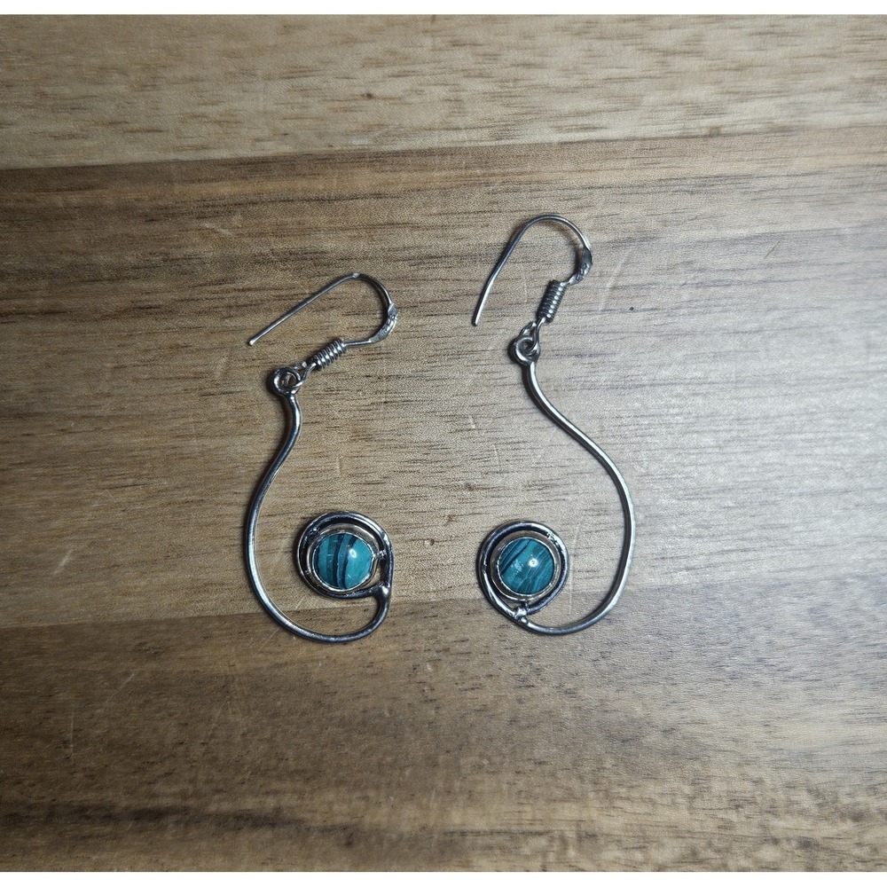 Malachite 925 Sterling Silver Earrings